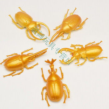 仿真昆虫虫子儿童整蛊玩具吓人爬行动物模型整人道具 金色甲虫5款