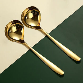 304不锈钢勺子火锅汤勺家用加深加厚大号调羹勺长柄汤匙喝粥勺大土豪