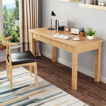 学习桌中学生电脑桌台式家用实木书桌中学生学习桌书房卧室简约简易