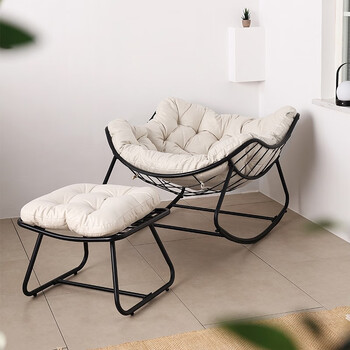 mwh阳台摇椅家用室内客厅简约休闲摇篮椅懒人椅摇摇椅铁艺沙发休闲椅