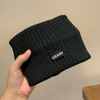 杨超越同款发带女宽边头巾秋冬酷街头运动毛线针织发带潮发箍头套黑色