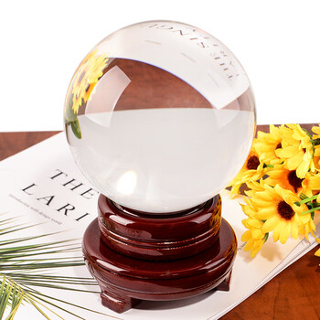 水晶球摆件透明白圆球玻璃客厅办公桌玄关家居装饰品拍照摄影道具透明