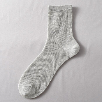 筒袜子男女夏季大网眼透气网纱透明中长袜6双灰色女袜3538码收藏加购