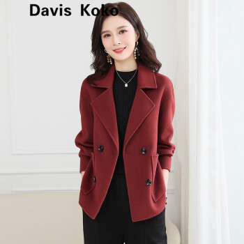 Davis Koko  ߶Ʒ ˫޴Ůװ2021ﶬ¿ʱж̿߶˿Сë שɫ 2XL