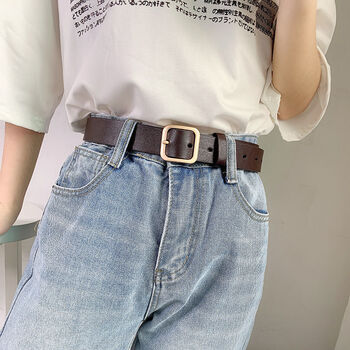 精选韩版装饰皮带女士潮流全孔简约百搭时尚学生裤腰带女少女风哈璐亚