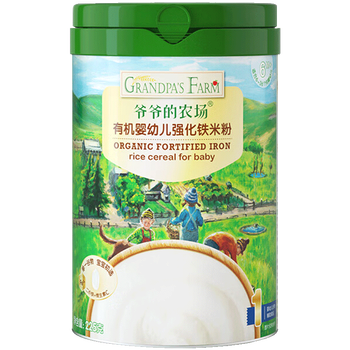 爷爷的农场婴儿米粉高铁有机宝宝辅食营养米糊钙铁锌大米粉地球6-12个