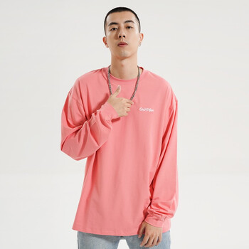 野球帝长袖t恤男国潮情侣oversize宽松打底衫上衣官方2021新款猛男粉l