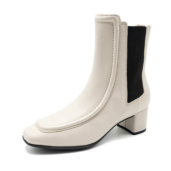 爱步娇女靴切尔西靴倪妮同款增高短筒靴瘦瘦靴型塑2