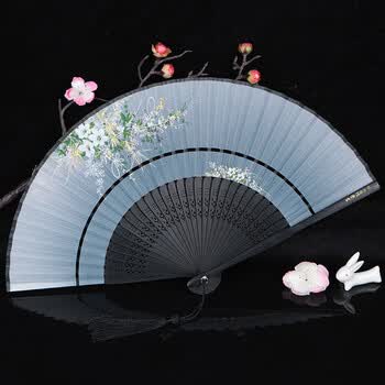 扇子古风女士樱花日式折扇真丝混纺扇子折扇舞蹈扇和风女扇中国风絲兿堂花繁叶茂 黑柄b 扇套扇盒 图片价格品牌报价 京东