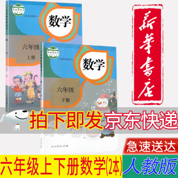 【新华书店正版】小学人教版六年级上下册数学课本全套2本6年级上册+下册数学书教材教科书人民教育出版社_六年级学习资料