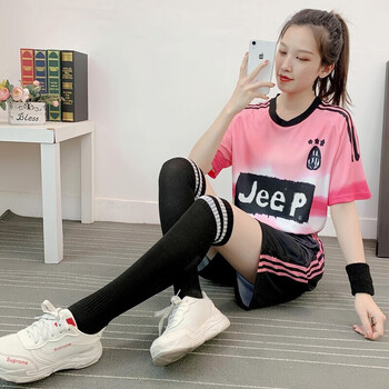 竹竹高足球服女套装学生运动足球训练服女生考试比赛队服c罗梅西足球
