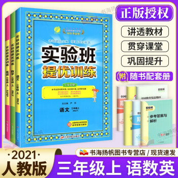 小学实验班提优训练三年级 上册 语文数学英语3本 人教版