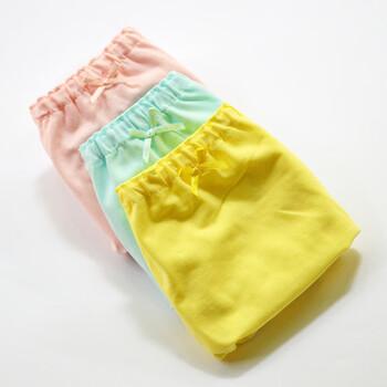 都市两条装儿童内裤高端棉三角裤女童面包裤不夹屁屁-m012 浅黄色两条