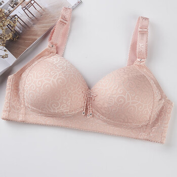 码大罩杯无钢圈文胸薄款无痕聚拢舒适女士调整胸罩胖mm 粉色 38b=85b