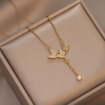 施华洛世奇同款项链女蝴蝶气质锆石小众轻奢新款吊坠气质甜美镶钻锁骨