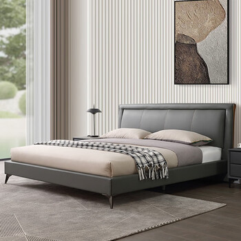 帝标 {线上专供}帝标家具北欧风皮艺软包双人床现代简约意式主卧床婚