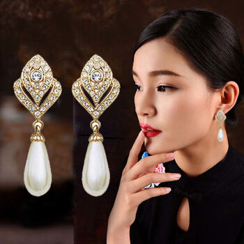 倪曼夸张耳环高级感独特大气珍珠耳坠2023年新款潮长款复古气质耳饰女