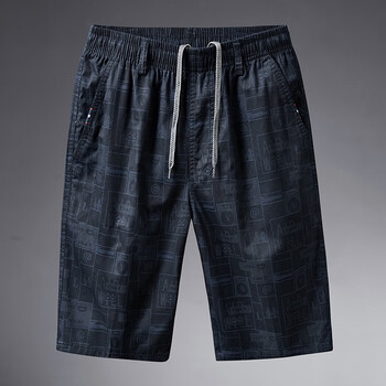 艾莱克优爸爸短裤七分裤男夏季休闲中裤宽松中老年人中年夏装沙滩裤子