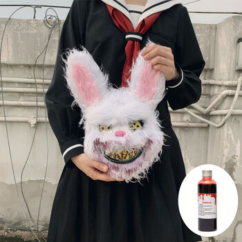 血腥兔面具男女抖音快手网红同款杀手兔面具狐狸猫恐怖兔子万圣节假血