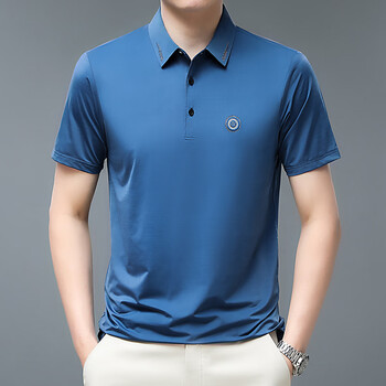 七匹狼septwolves夏季新款男t恤冰丝休闲纯色商务翻领短袖polo衫爸爸