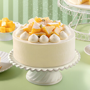 雪芒芒水果芒果动物奶油生日蛋糕广州深圳北京同城配送雪芒芒15磅单层