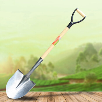 铲子大铁铲木柄尖头铁锹铁铲种树尖锹农用植树铲 1.1米木柄铲