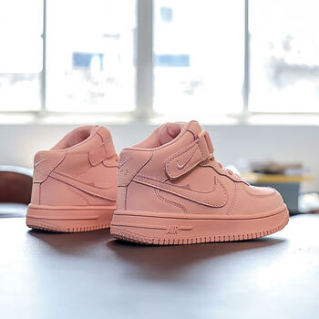 安·踏儿童空军一号aj童鞋女童高帮透气粉色运动鞋儿童春秋款休闲鞋