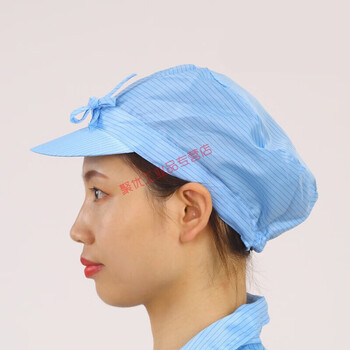帽 帽大工帽静电工作帽无尘服帽子静电女帽帽带檐帽jyh 蓝色蝴蝶帽