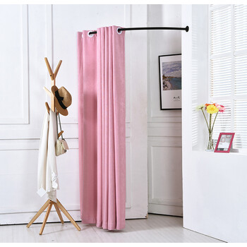 试衣间门帘窗帘简约服装店更衣室换衣间拉帘隔断帘简易定做布艺甜粉色
