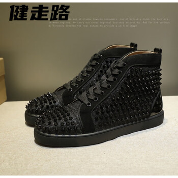 健走路欧洲站cl春夏兔年时尚铆钉男鞋高帮黑色cl红底女鞋同款大码潮