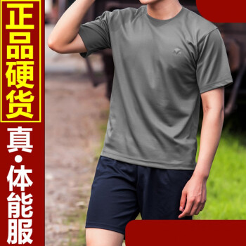 体能服陆军灰色短袖单上衣裤体能服男陆体能套装夏季3543新式 灰色