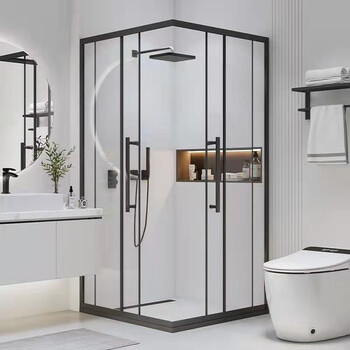 宝佳浴淋浴房正如浴室方形卫生间网红干湿分离隔断淋雨玻璃移门小户型