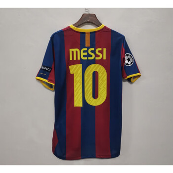 肴盛1011欧冠版巴萨主场球衣经典复古巴塞罗那10号梅西6号哈维足球服