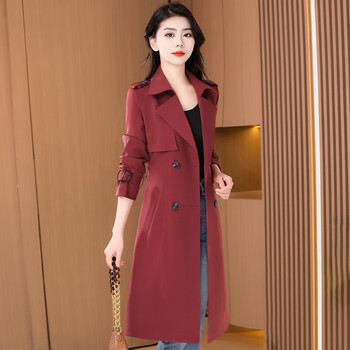 奢尧轻奢品牌风衣秋款女装2023年新款洋气品牌中长款红色薄红色1l