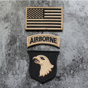 酷否美国101刺绣魔术贴鹰师呼啸之鹰airborne军迷徽章士气补丁 鹰头