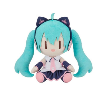 京薦優品2022款現貨世嘉初音fufu玩偶初音未來miku雪未來蝴蝶結fufu大