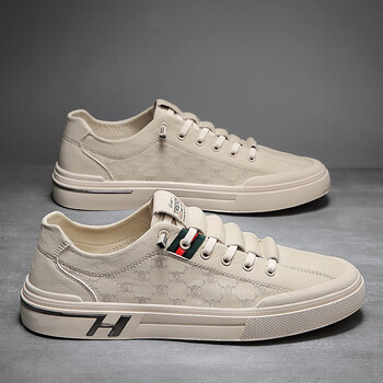 361断码联名男鞋秋季透气白色板鞋2023新款防水小白皮鞋男士运动鞋