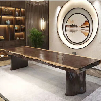 茶台板木结合茶桌功夫大板禅意新中式现代简约创意家用边桌茶桌椅长