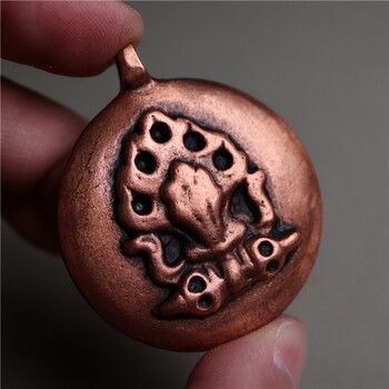 牌吊坠莲师斯巴霍点咒牌包腰挂坠藏式佛牌定制款 红色火焰摩尼宝款