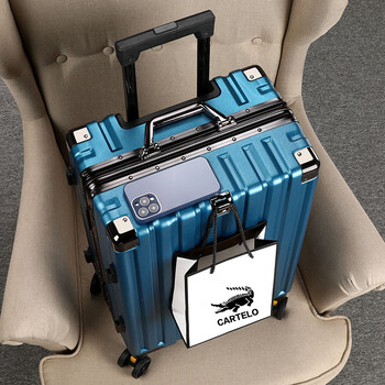 威豹新款行李箱结实耐用拉杆箱铝框旅行箱男女密码箱大容量皮箱子 海