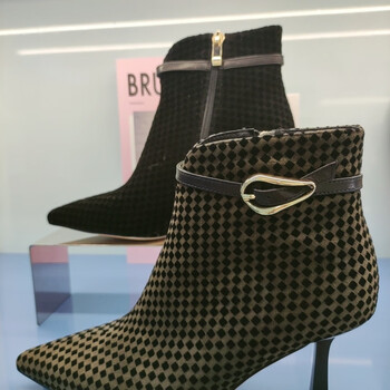 迪尼莎dins迪妮莎秋冬新款时装靴时尚百搭短靴瑞士进口牛反绒商场同款