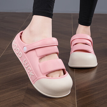 凉拖鞋女2024新款夏外穿防滑海边沙滩家居室内防滑包头凉鞋5071粉色39