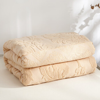 60恒源祥60家纺同款纯棉老式提花毛巾被双人棉夏凉被午睡盖毯夏季