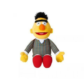 kaws芝麻街公仔联名潮流毛绒玩具玩偶娃娃艾莫甜饼抱枕bkpp同款伯特30