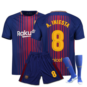 支持国货李宁17-18巴萨皇马球衣巴黎法国足球服套装男女梅西c罗