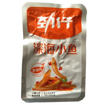 劲仔深海小鱼即食小鱼干500克香辣酱汁卤香味小包装鱼仔休闲零食 香辣