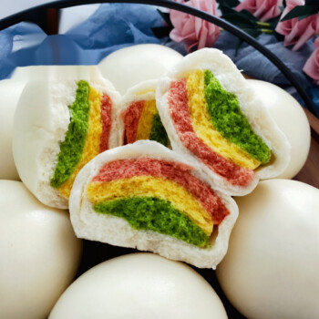 春光岛早餐半成品 彩虹果蔬馒头 儿童速食早餐营养卡通包子蔬菜纯