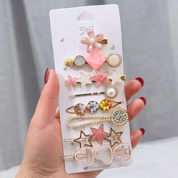 发夹8件套装头饰网红樱花海星发卡侧边夹子少女气质甜美送闺蜜女友