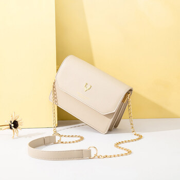 感小众包包秋冬季2021新款潮女士单肩斜挎包百搭时尚浅杏色20060877