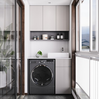 sailor水手定制洗衣机一体柜阳台洗衣伴侣小户型洗手洗脸台上盆组合